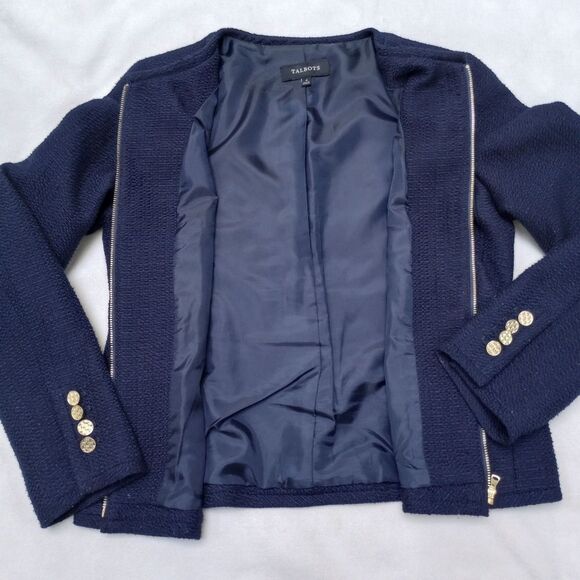 Talbots Navy Textured Blazer Jacket, size 4 - Picture 13 of 16
